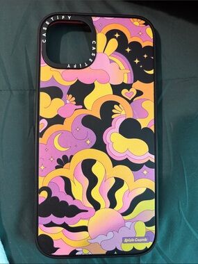 Casetify Pink & Yellow Cosmic Cloud iPhone 15+ Case